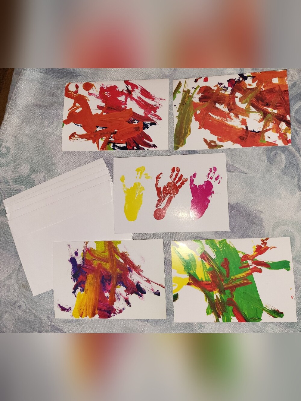 Jane Goodall Institute Colorful Handprint & Brushstroke Art Cards, Set of 5